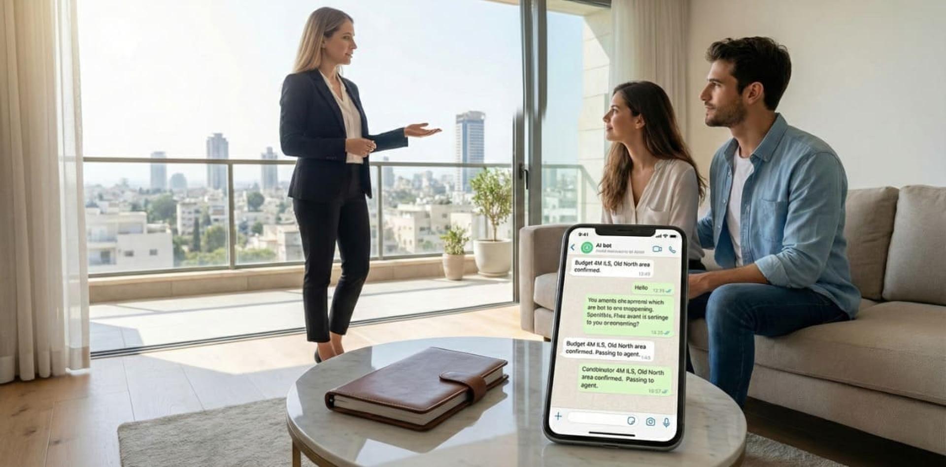 בוט לידים AI לסוכני נדל"ן עם תיאום פגישות אוטומטי