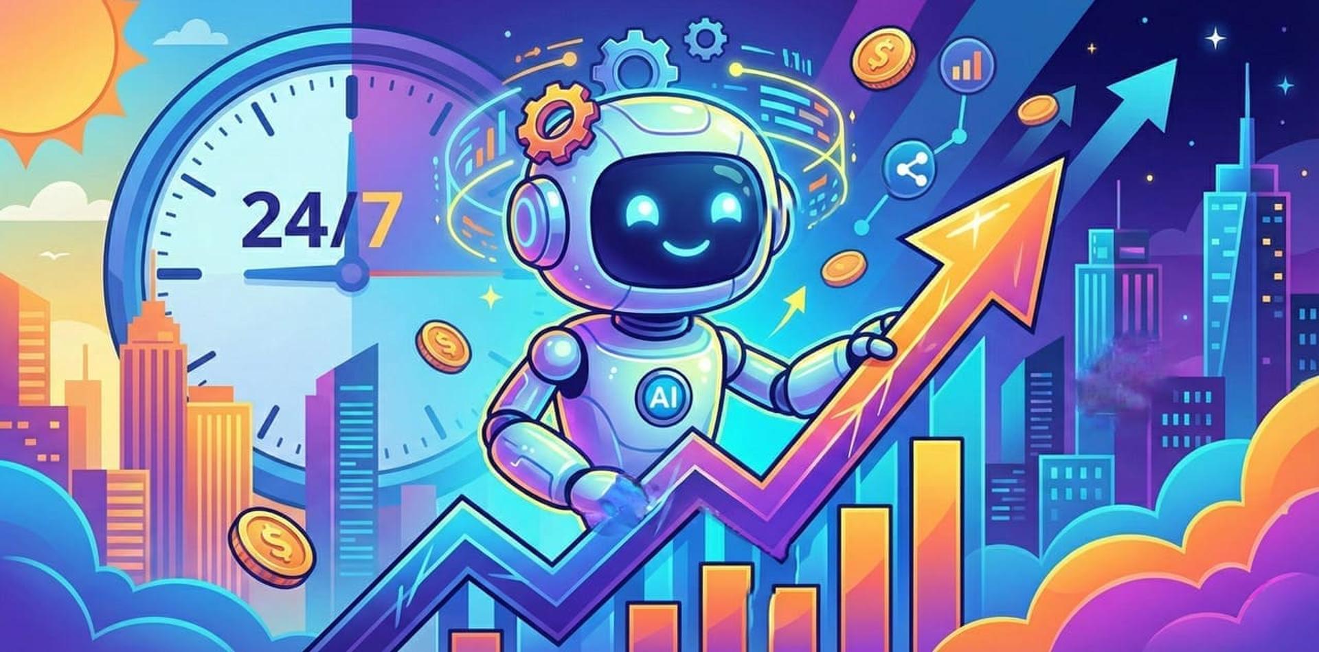 גרף הגדלת מכירות בעסק בעזרת כלי AI וסוכנים חכמים