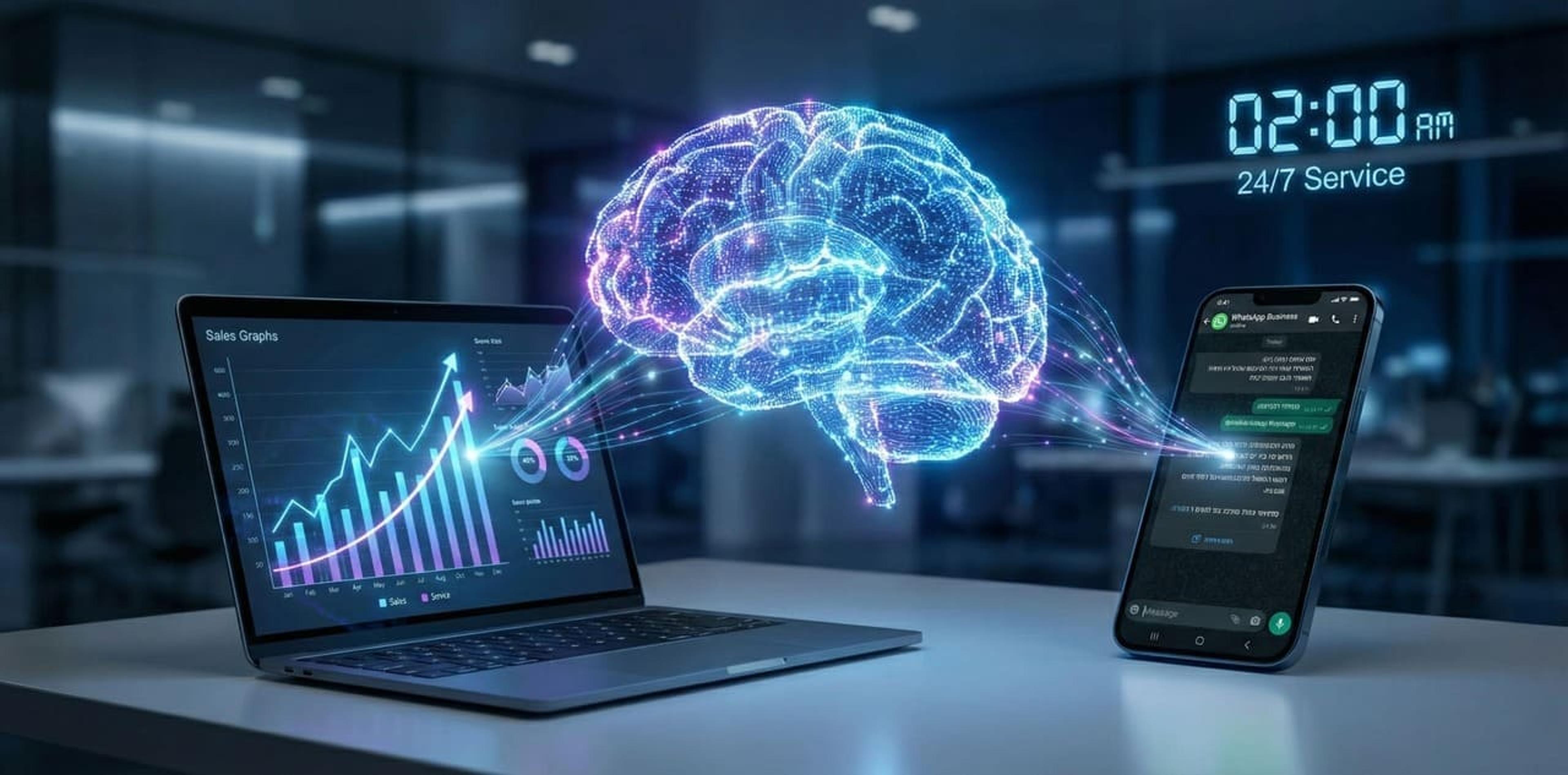 תרשים של צ'אטבוט AI המנהל תהליך מכירות מקצה לקצה