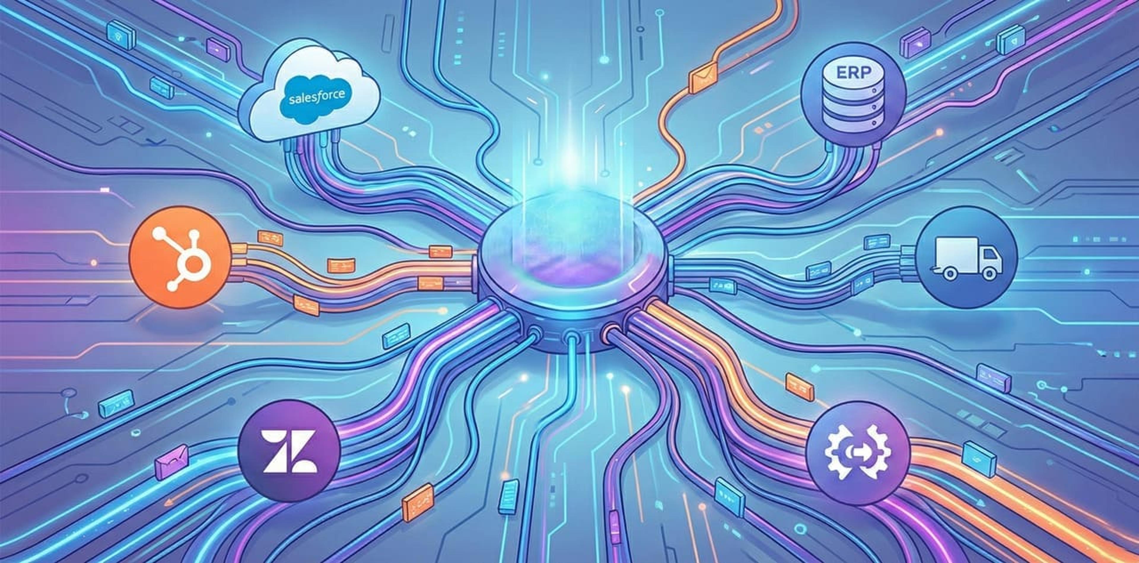 אינטגרציה בין סוכן AI למערכת CRM עם זרימת נתונים